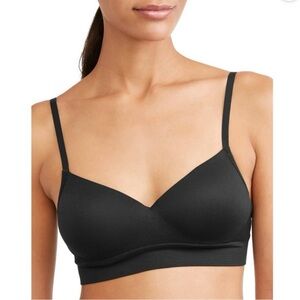 No Boundaries Women's Seamless Wire-Free Molded Cup - Black - XXL - 2 Way Wear